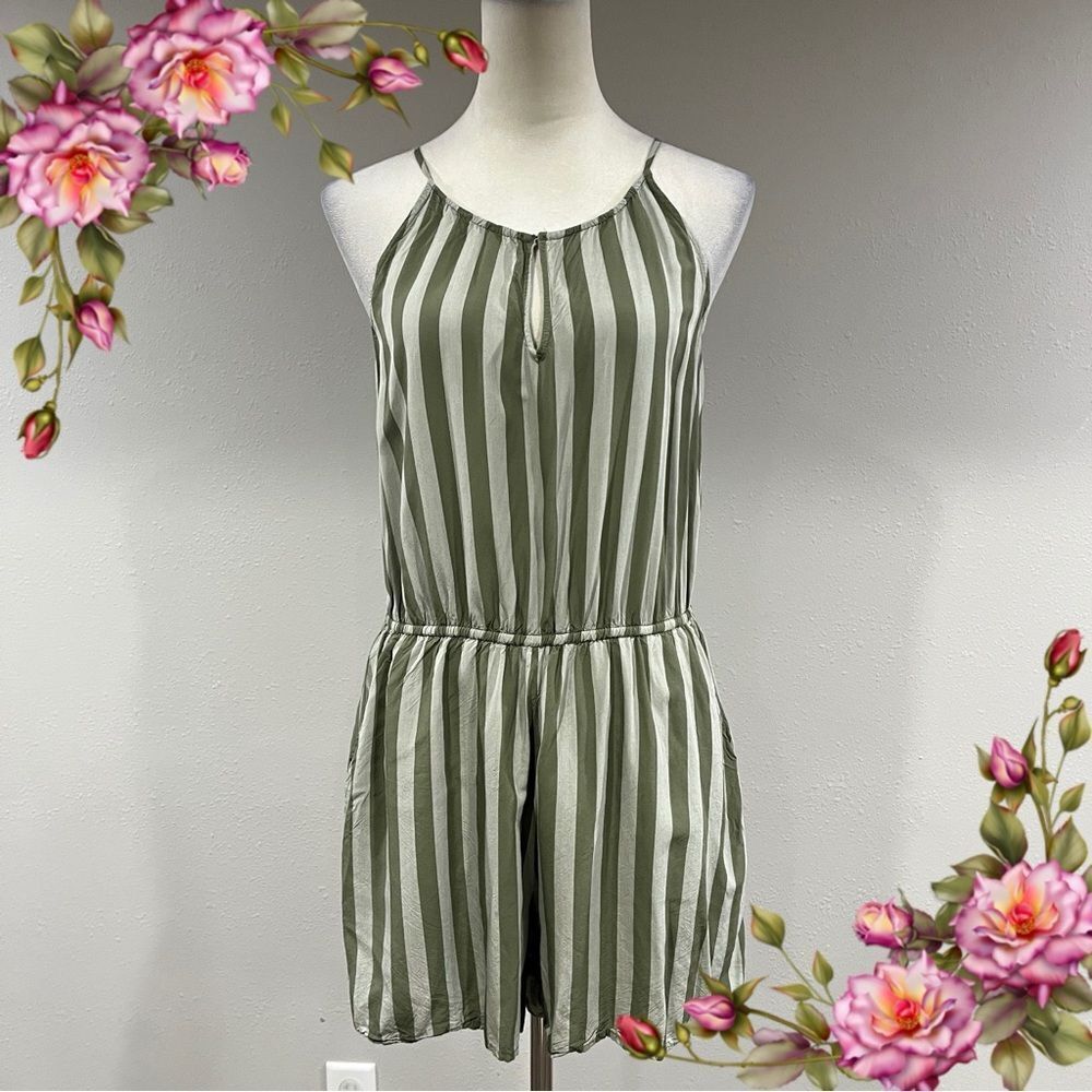 Old Navy‎ Striped Green short Romper
